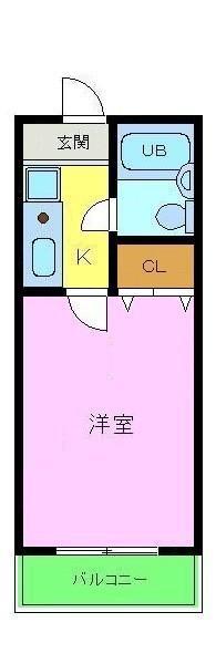 アヴニールふじわら(1K/4階)の間取り写真