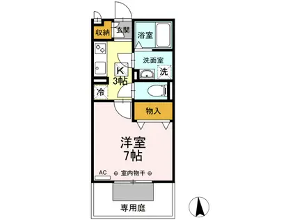 サニーハウス応時(1K/1階)の間取り写真