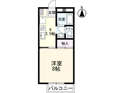 サンライフ多布施(1K/2階)の間取り写真