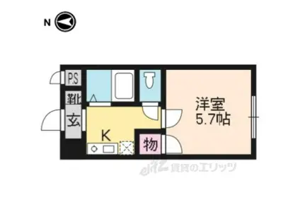 グランタック河原町五条(1K/4階)の間取り写真