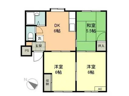 ホワイトレジデンス(3DK/1階)の間取り写真