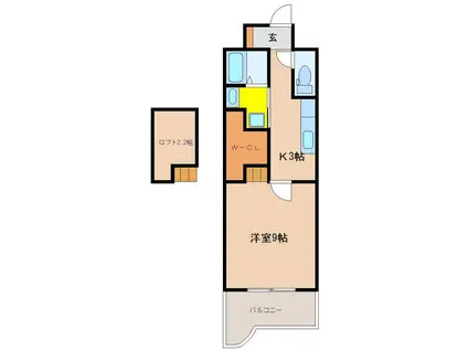 LA・JOIE(1K/4階)の間取り写真