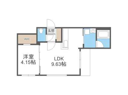ラ・シュエット栄通D(1LDK/4階)の間取り写真