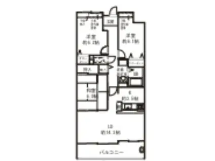 サングレース豊中(3LDK/3階)の間取り写真