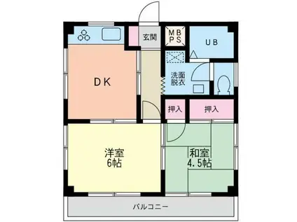 コスモAOI湘南II(2DK/3階)の間取り写真