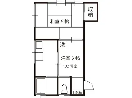 すみれ荘(2K/1階)の間取り写真