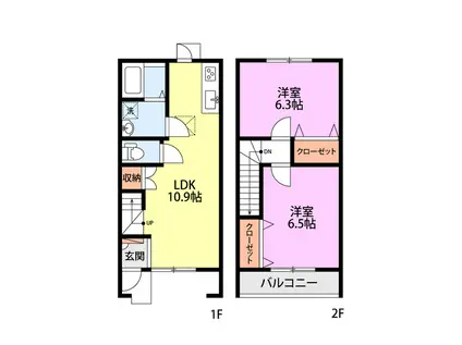 笑のすみか弐(2LDK/1階)の間取り写真