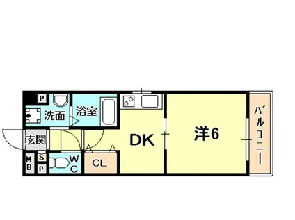 ヴァンテージ(1DK/2階)の間取り写真