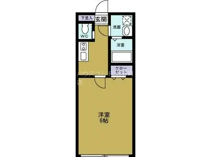 ラムール朝潮橋(1K/2階)の間取り写真