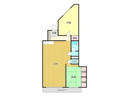 コーポサンライズ(2LDK/4階)の間取り写真