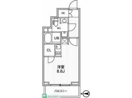 グラシアプレイス曳舟(ワンルーム/4階)の間取り写真
