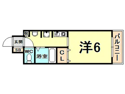 レジーナ西宮北口Ⅱ(ワンルーム/2階)の間取り写真