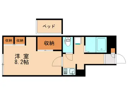 レオパレス新飯塚(1K/1階)の間取り写真