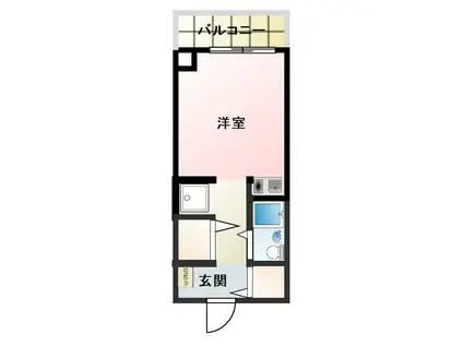 ハイツ淀1号館(ワンルーム/4階)の間取り写真