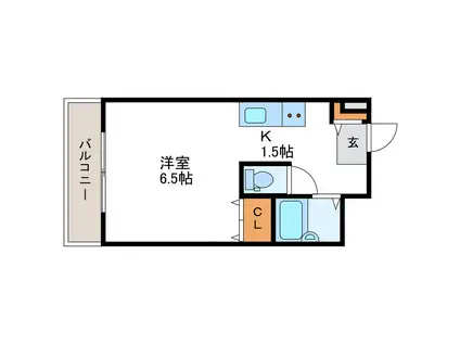 メゾンクレスト北大前II(1K/9階)の間取り写真