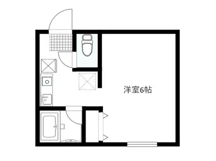 TKJハウスI・II(ワンルーム/1階)の間取り写真