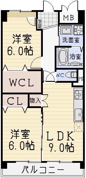 ルーチェ(2LDK/2階)の間取り写真