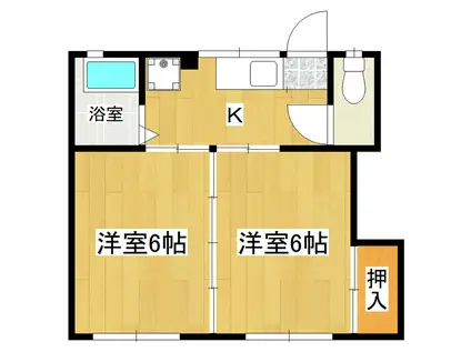 福田コーポA棟(2K/1階)の間取り写真
