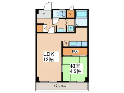 メゾンアバンス(1LDK/3階)の間取り写真