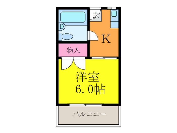コーポラス桜町(1K/2階)の間取り写真