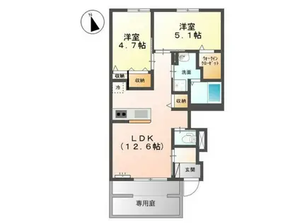 LE CIEL (2LDK/1階)の間取り写真