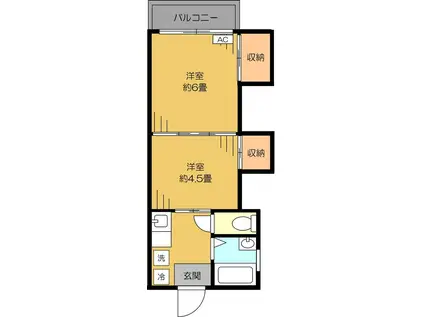 メゾン川口朝日I(2K/2階)の間取り写真