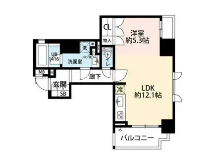 日本橋浜町パークホームエリザベス(1LDK/5階)の間取り写真