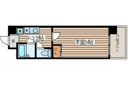 JJS舟入南(1K/3階)の間取り写真