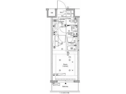 シーフォルム関内II(1K/9階)の間取り写真