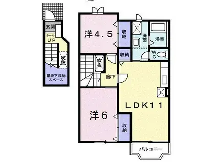 フラワーガーデン3(2LDK/2階)の間取り写真