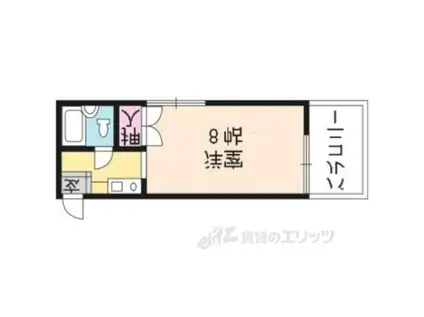 アンジェ北壺井(1K/4階)の間取り写真