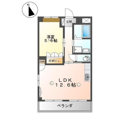 ルミナス・コート(1LDK/2階)の間取り写真