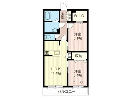 MASTLIFE鵜の木(2LDK/1階)の間取り写真