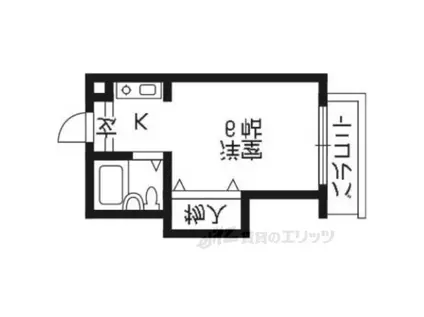 栄ハイツ(ワンルーム/2階)の間取り写真