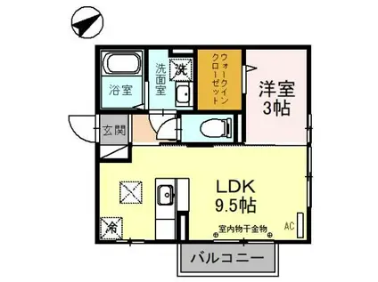 メゾン・ローゼ(1LDK/1階)の間取り写真