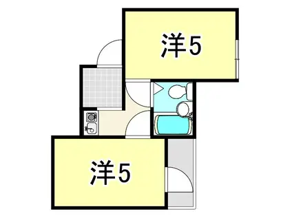 花KAWA(2K/3階)の間取り写真