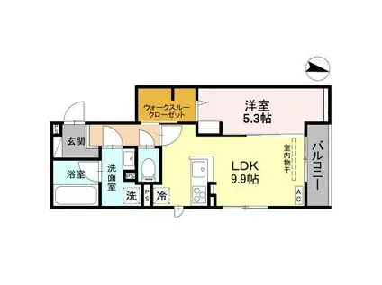 ドエル25(1LDK/2階)の間取り写真