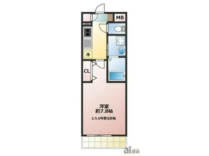 グラーノGRANO(1K/2階)の間取り写真