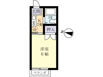 グリーンハイツ春日 A(1K/2階)の間取り写真