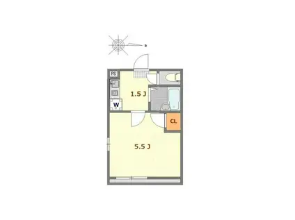 アーネスト蒲田(1K/2階)の間取り写真