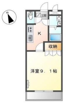 プレステージ曙(1K/1階)の間取り写真