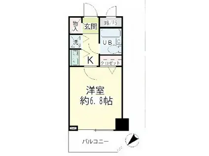 ナイスアーバン鶴見中央(1K/6階)の間取り写真