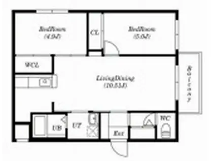 RIRUJYU SAKAEMACHI(2LDK/4階)の間取り写真