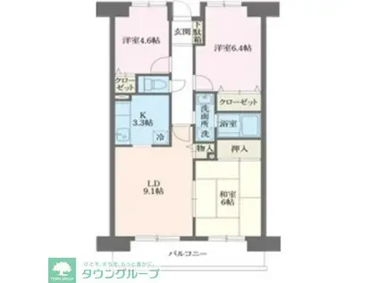 コンフォート津田沼壱番館(3LDK/9階)の間取り写真