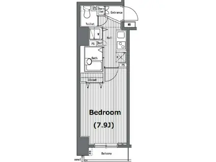 ガラ・グランディ日本橋(1K/13階)の間取り写真