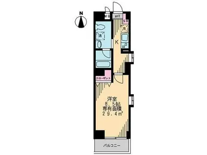 森下ツインキャッスル N棟(1K/5階)の間取り写真