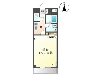 セントレア西深津(1K/2階)の間取り写真