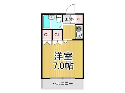 フェミナ伊丹(1K/4階)の間取り写真