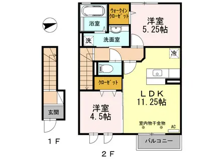 セラヴィ(2LDK/2階)の間取り写真