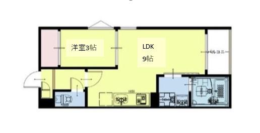 REGALEST仙台八幡(1LDK/3階)の間取り写真